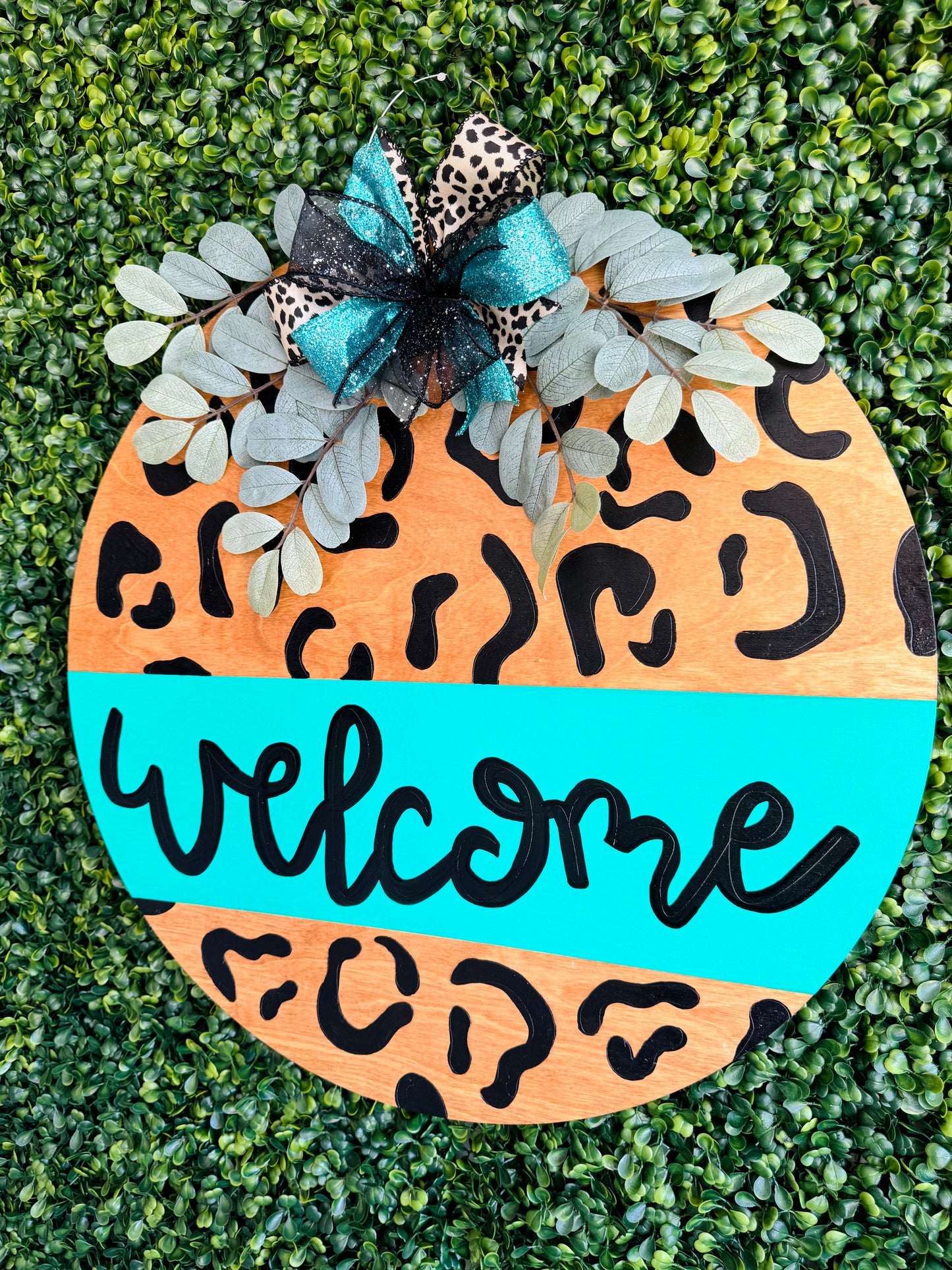 Leopard Welcome Door Hanger