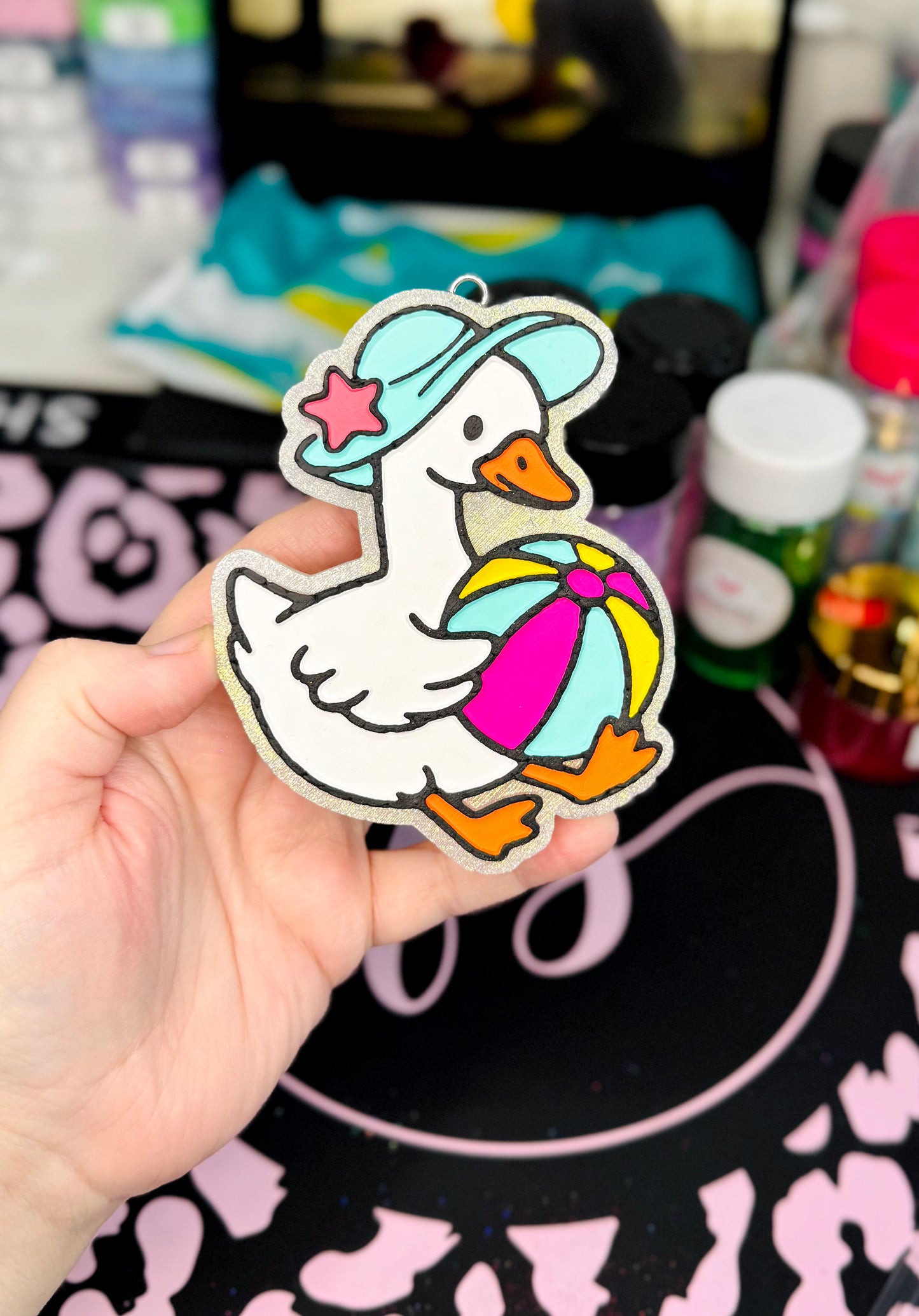 BEACH GOOSE IN PINK CHIFFON