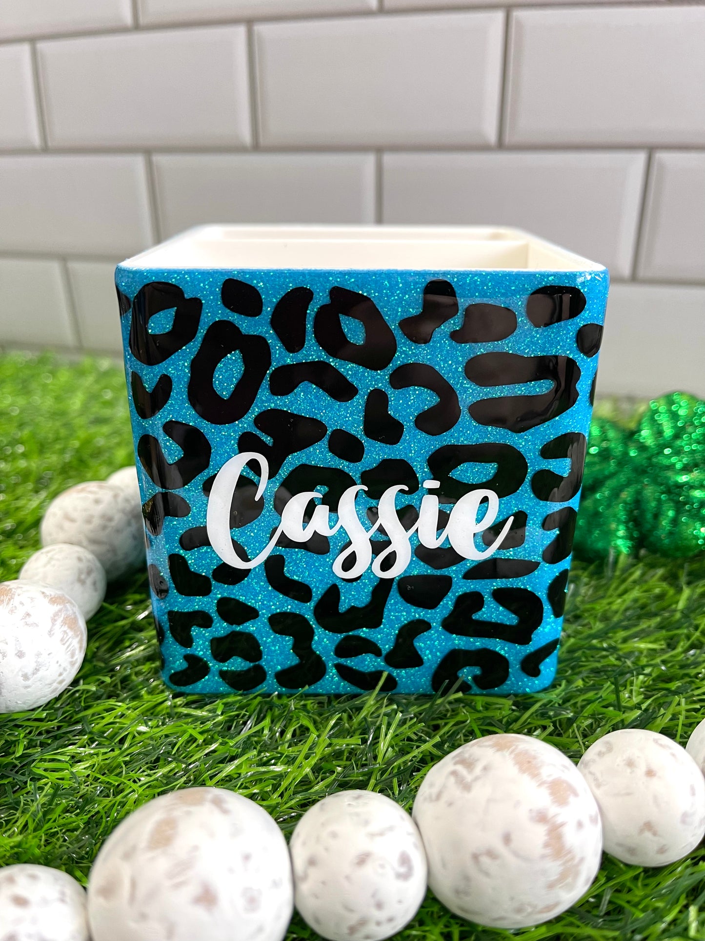 Full Leopard Print Glitter Office Supply Set