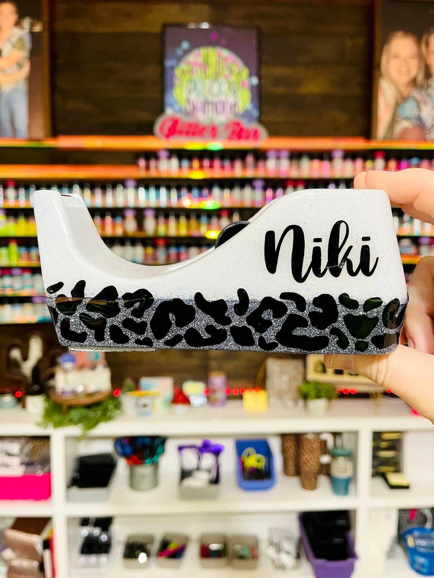 1/2 Leopard Glitter Tape Dispenser