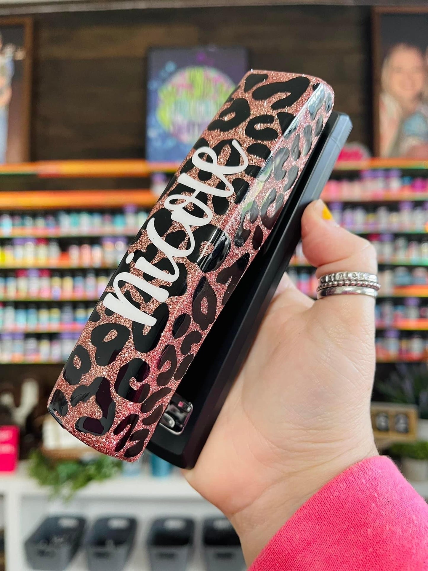 Full Leopard Glitter Stapler