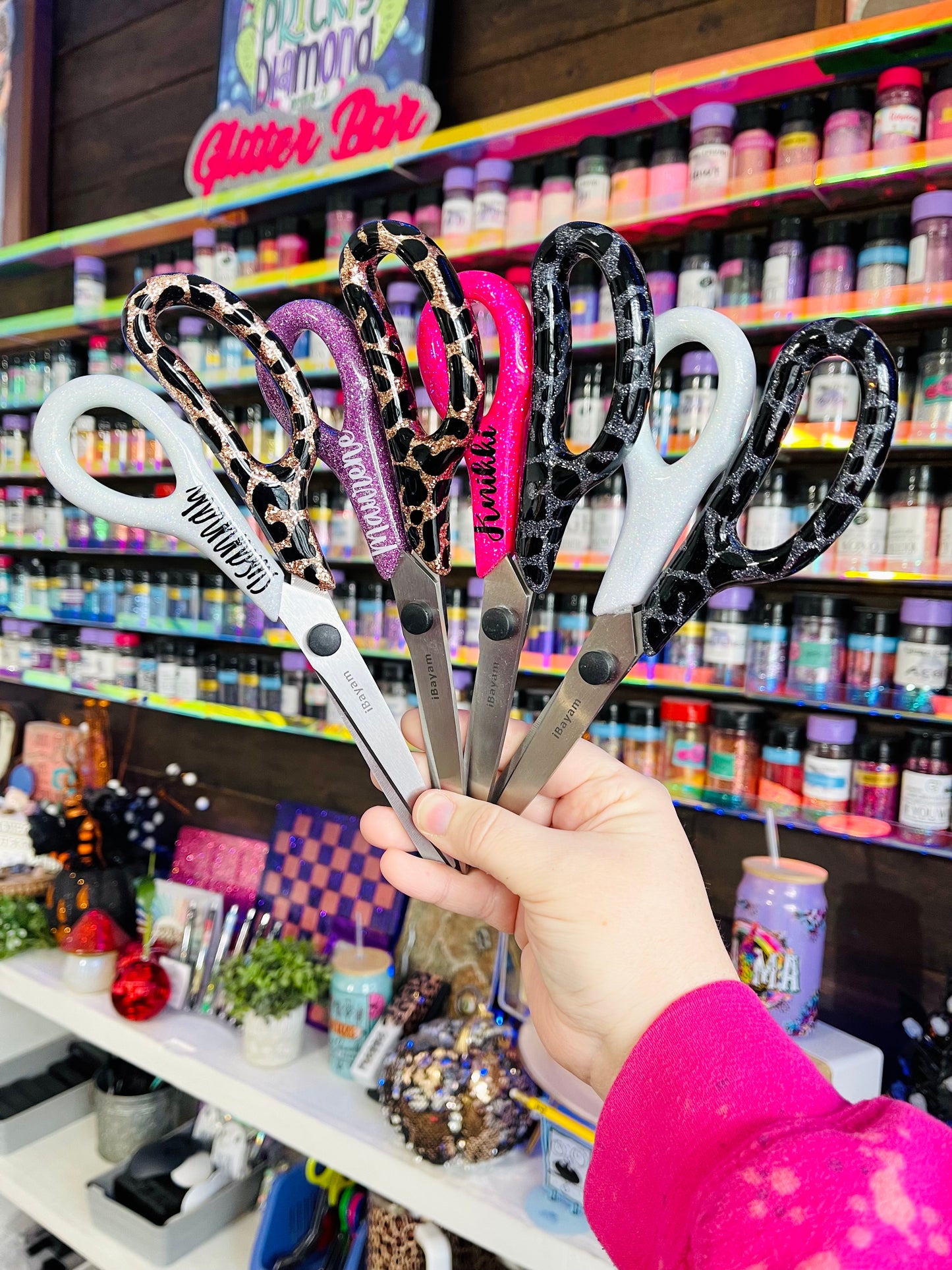1/2 Leopard Glitter Scissors