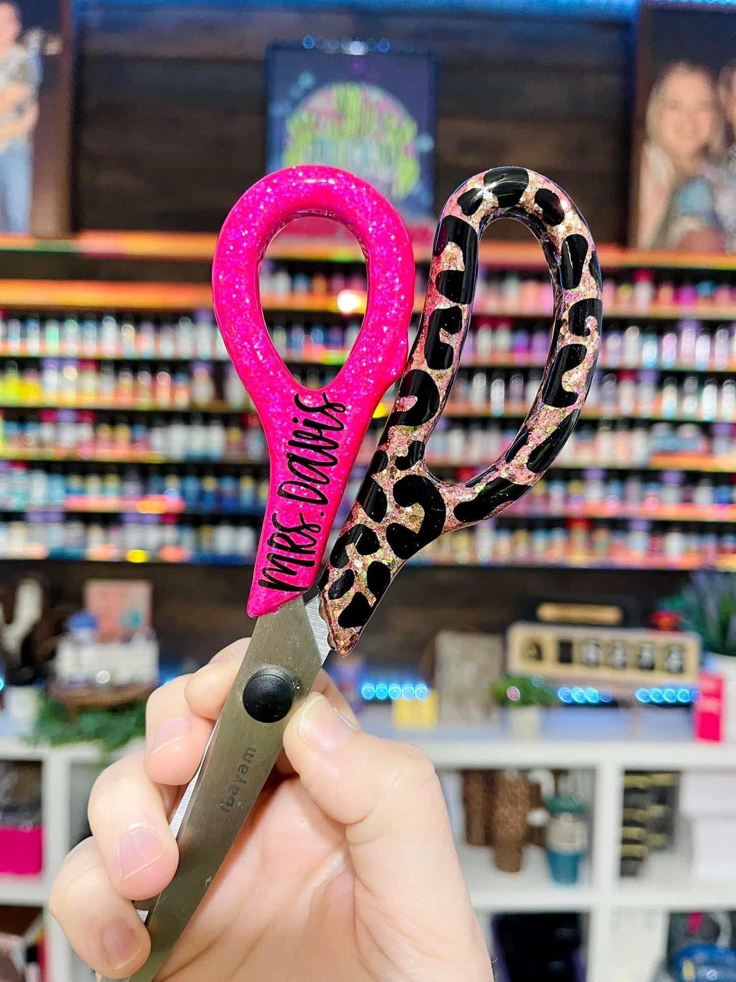 1/2 Leopard Glitter Scissors