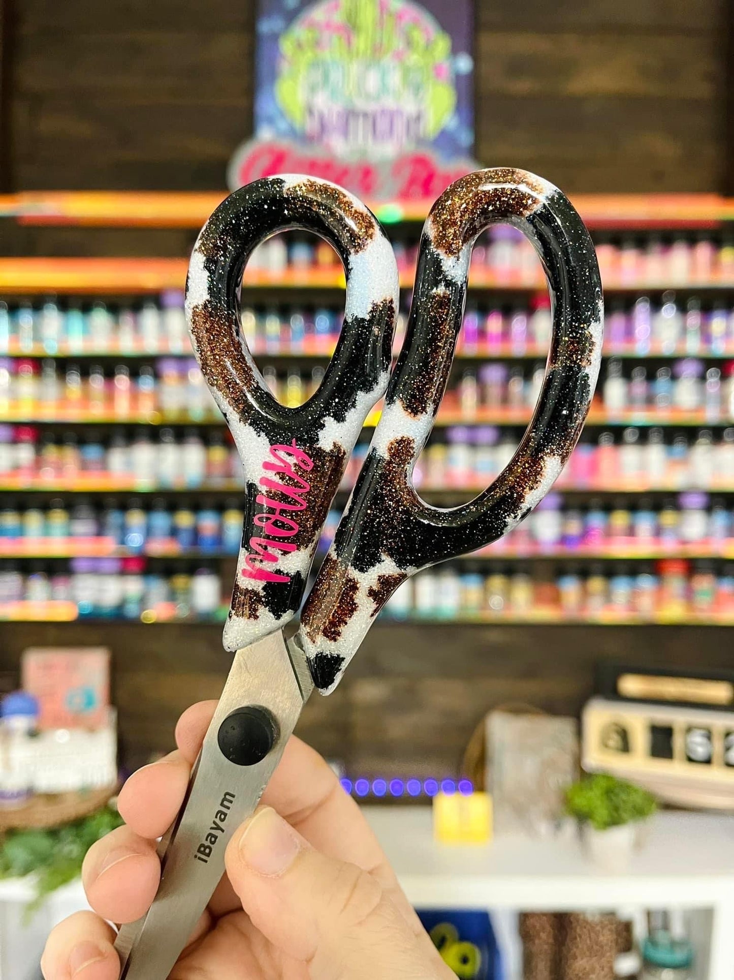 Full Cow Print Glitter Scissors
