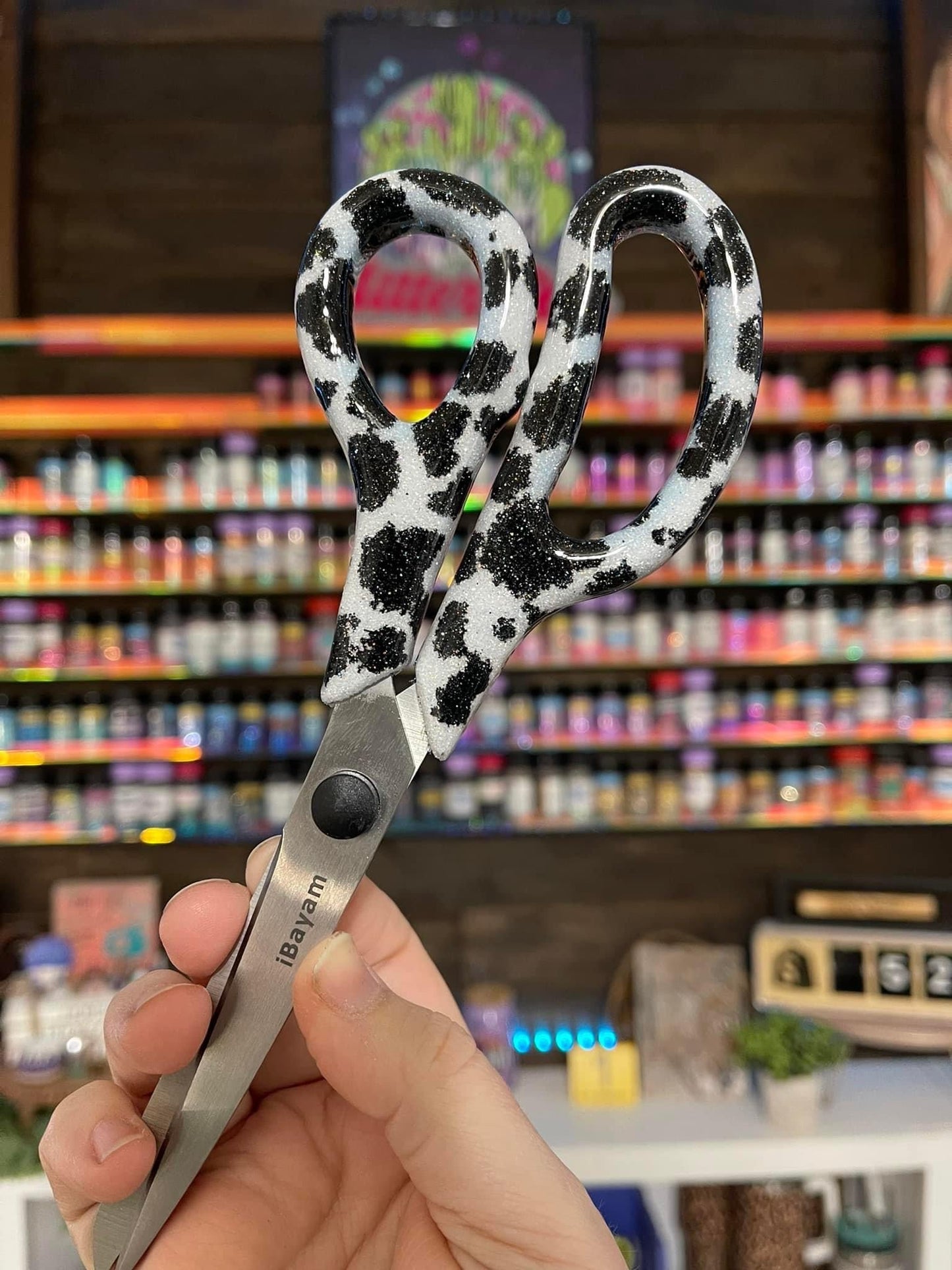 Full Cow Print Glitter Scissors