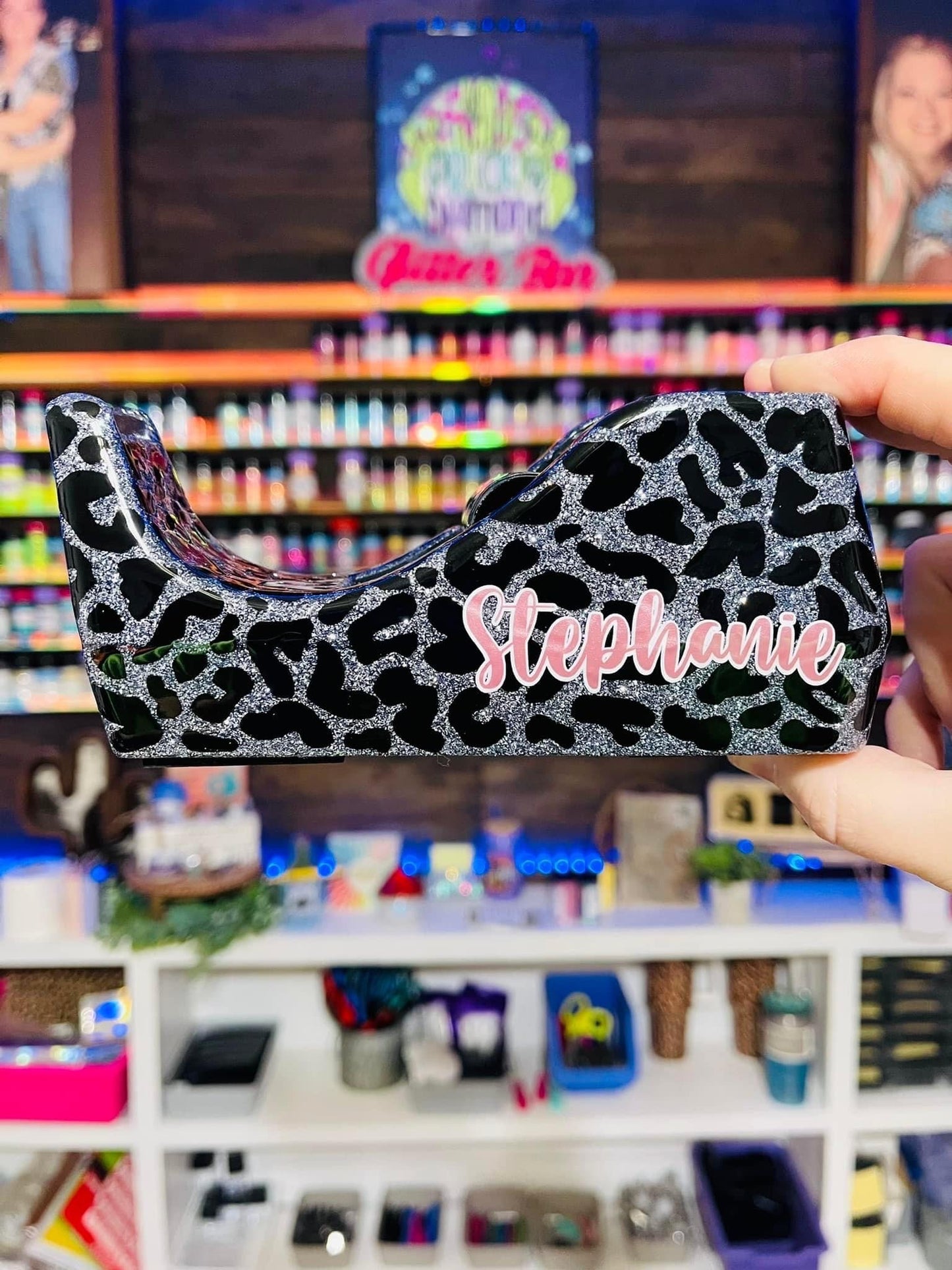 Full Leopard Glitter Tape Dispenser