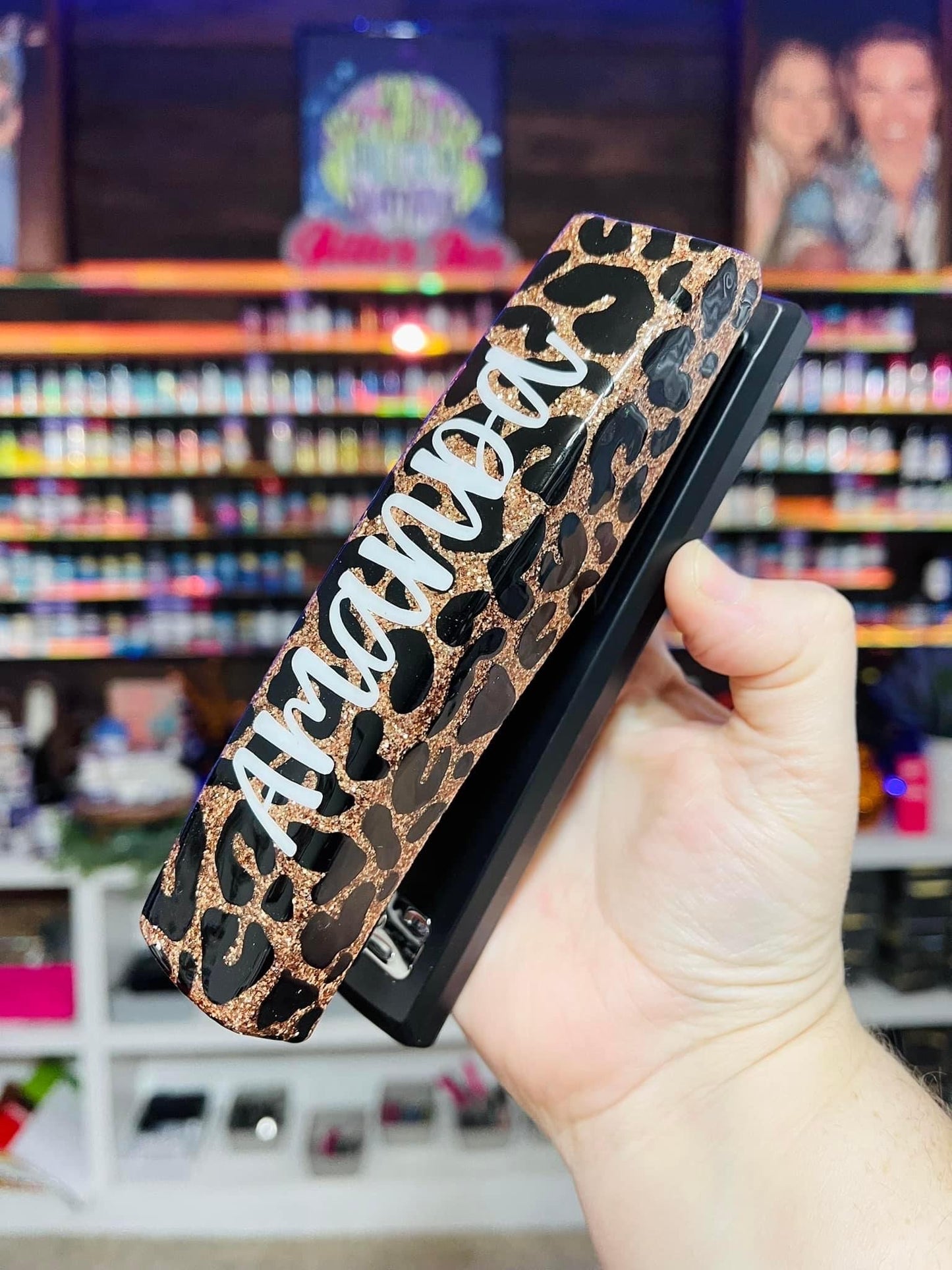 Full Leopard Glitter Stapler