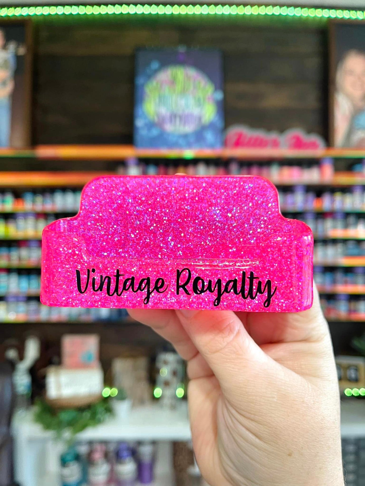 Single Color Glitter Business Card Holder