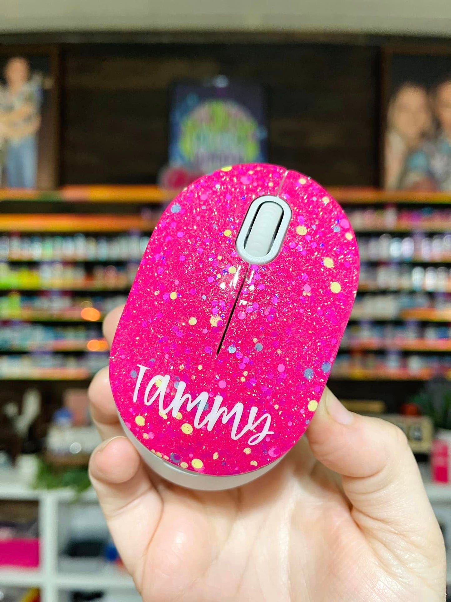 Single Color Glitter Wireless Computer Mouse