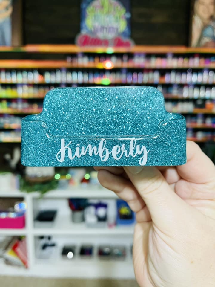 Single Color Glitter Business Card Holder