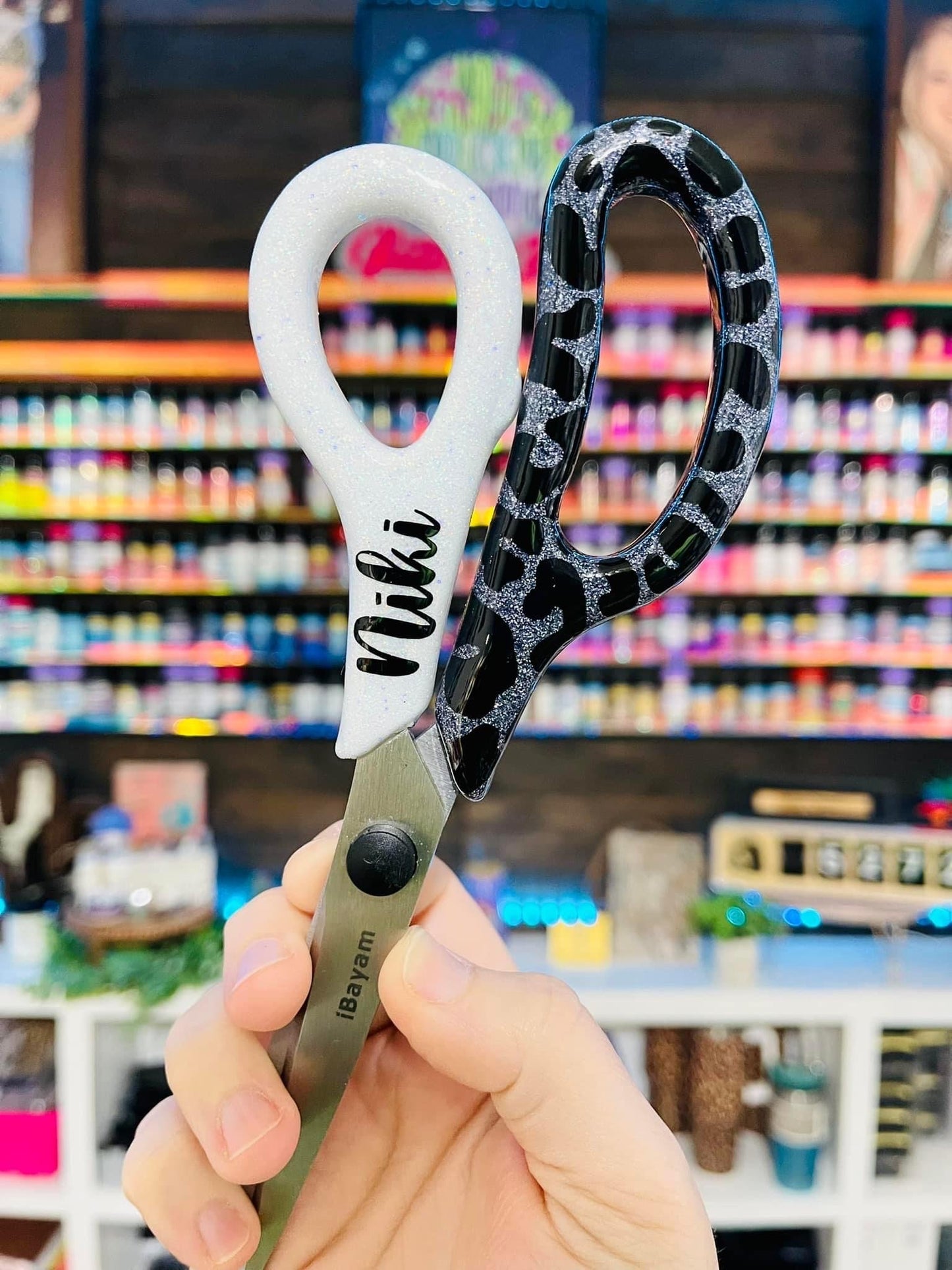1/2 Leopard Glitter Scissors