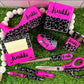 1/2 Leopard Glitter Office Supply Set