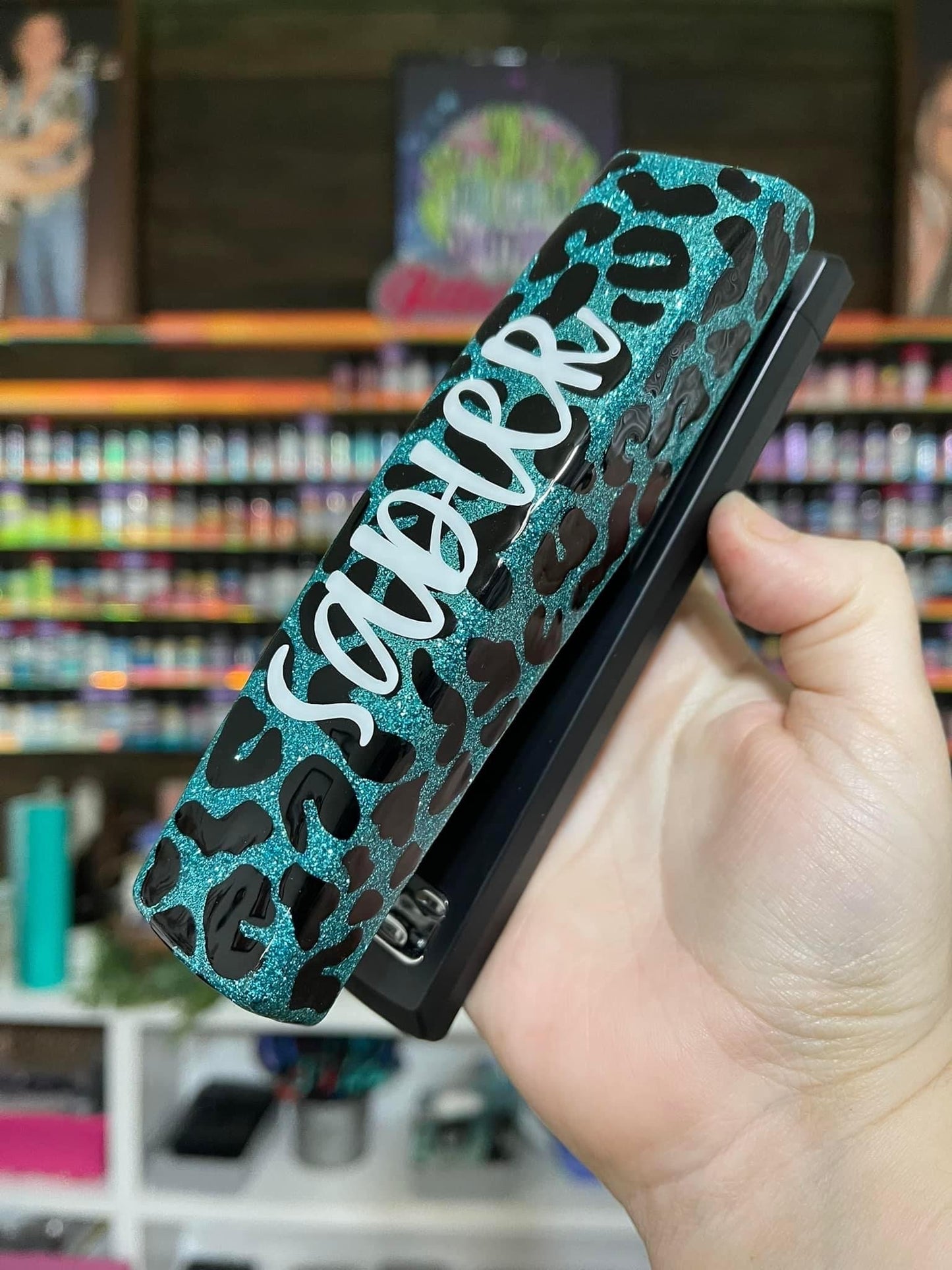 Full Leopard Glitter Stapler