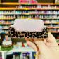 1/2 Leopard Glitter Business Card Holder