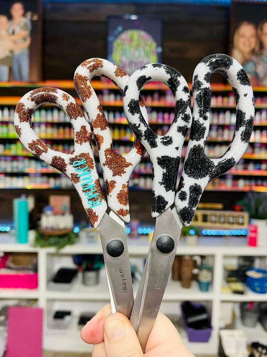 Full Cow Print Glitter Scissors