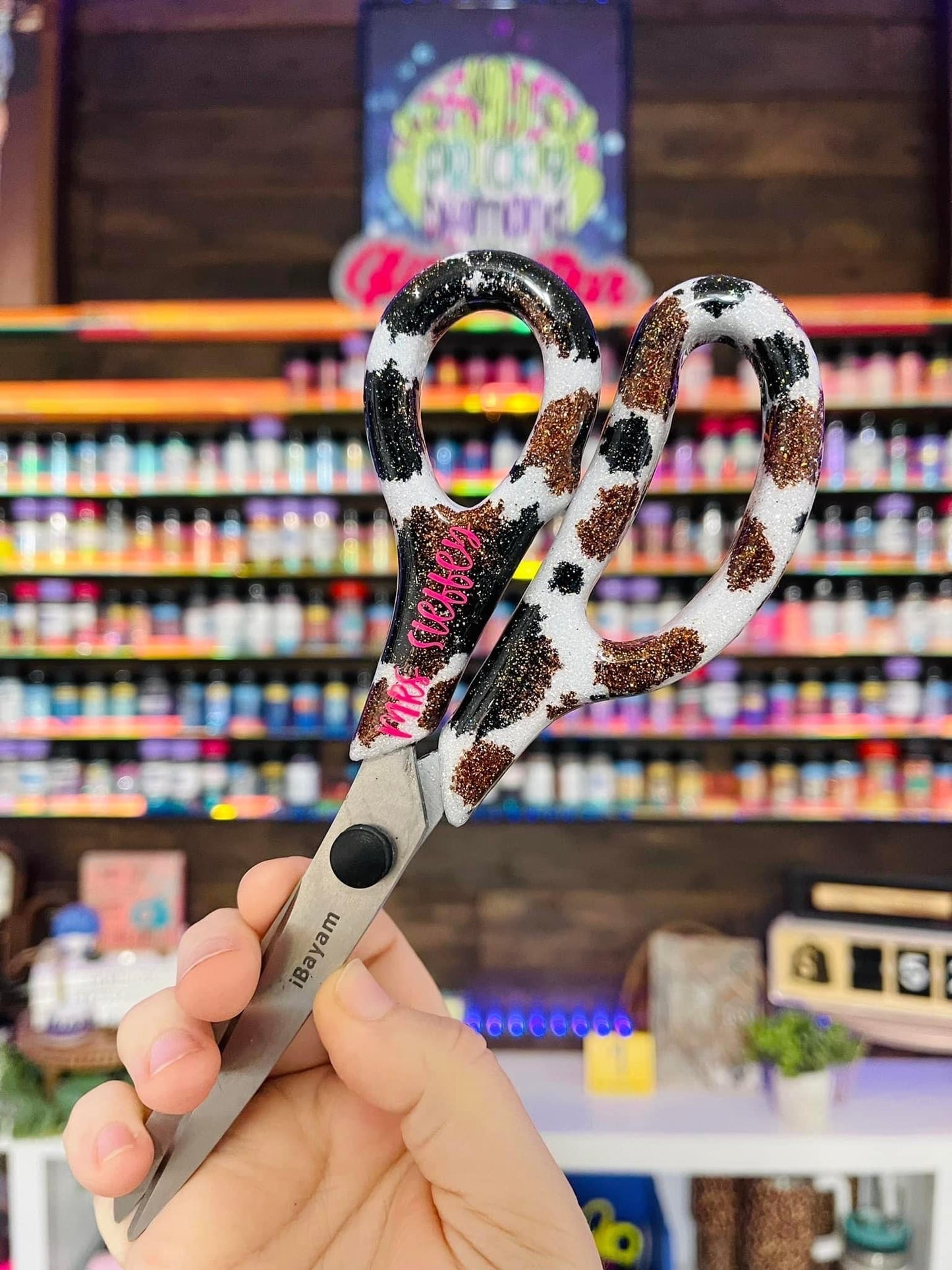 Full Cow Print Glitter Scissors