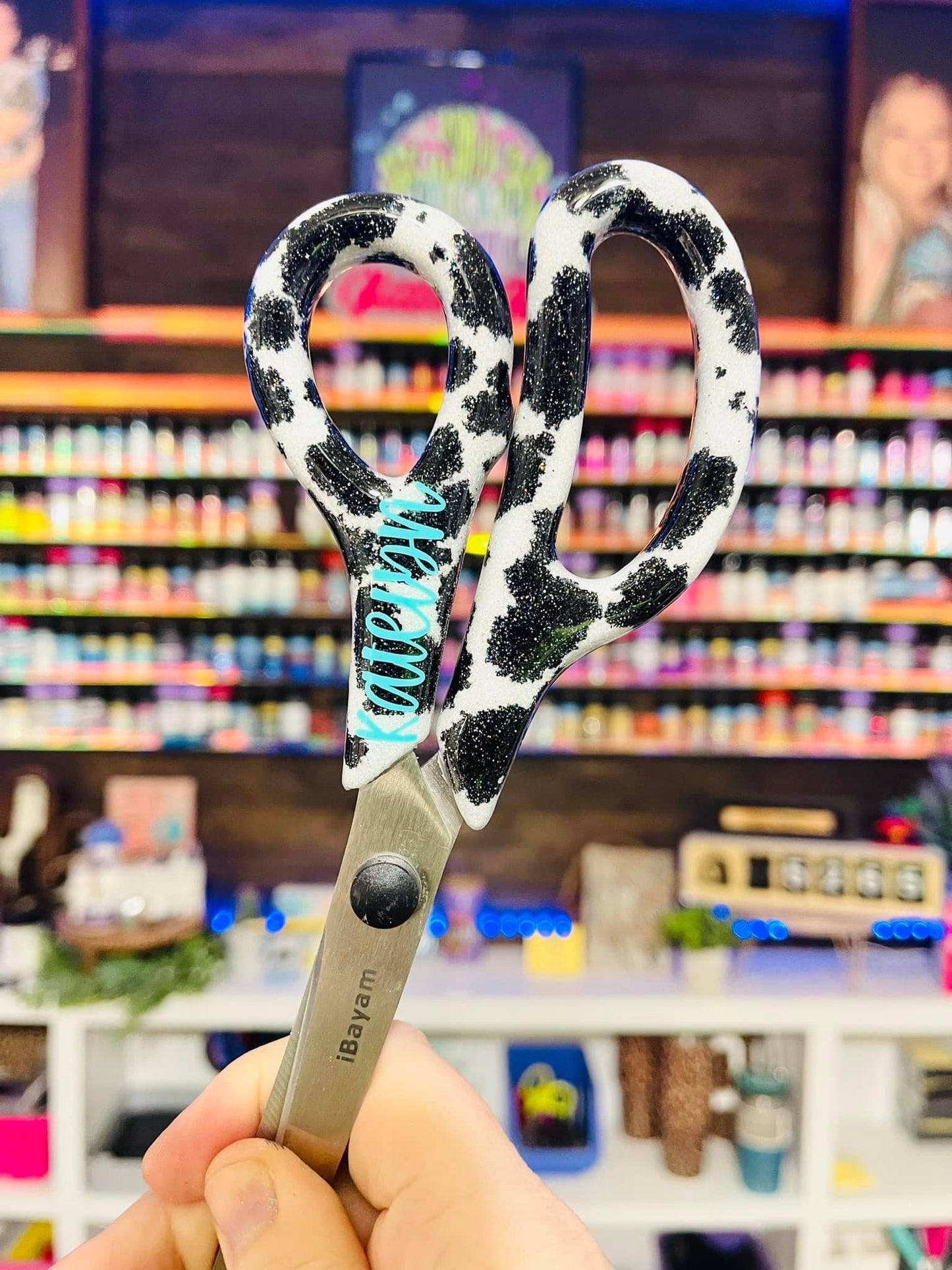 Full Cow Print Glitter Scissors