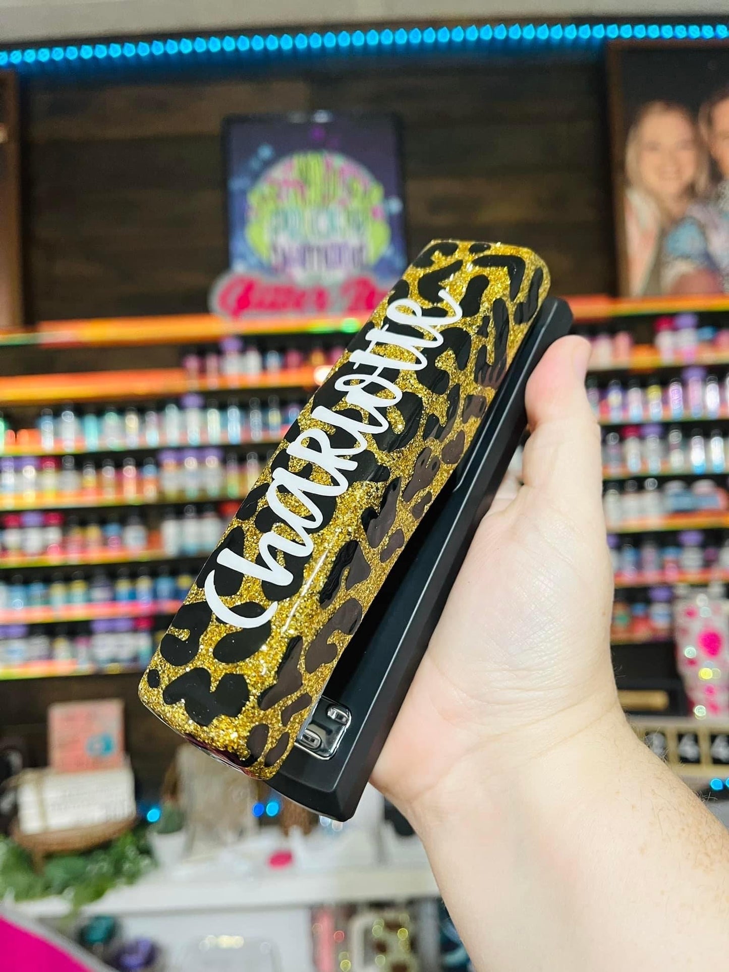 Full Leopard Glitter Stapler