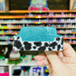1/2 Cow Print Glitter Business Card Holder