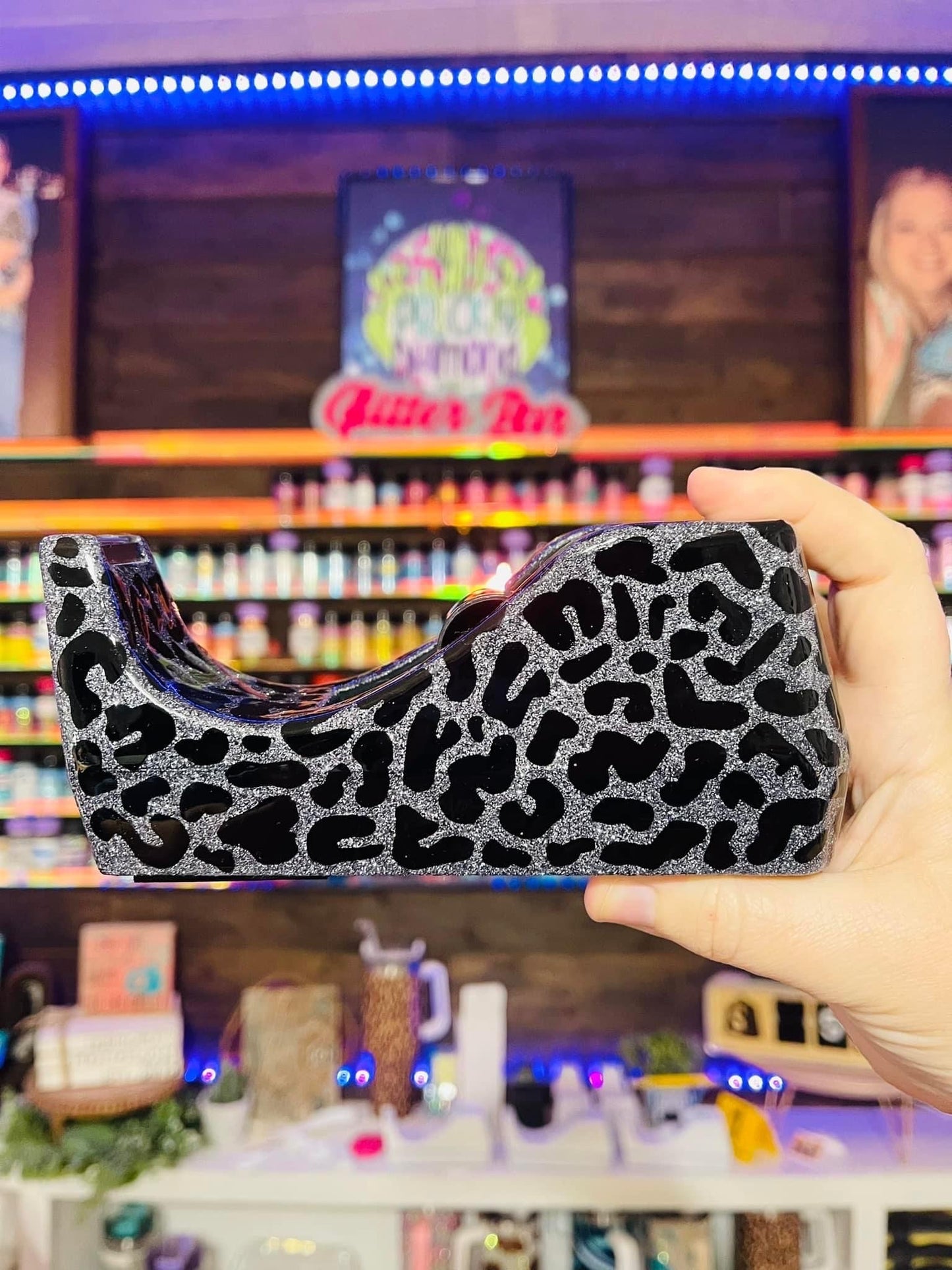 Full Leopard Glitter Tape Dispenser