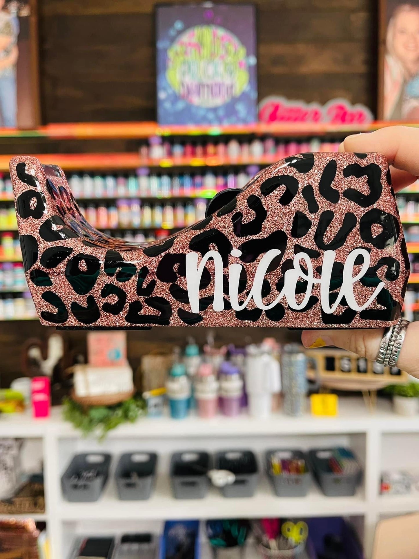 Full Leopard Glitter Tape Dispenser