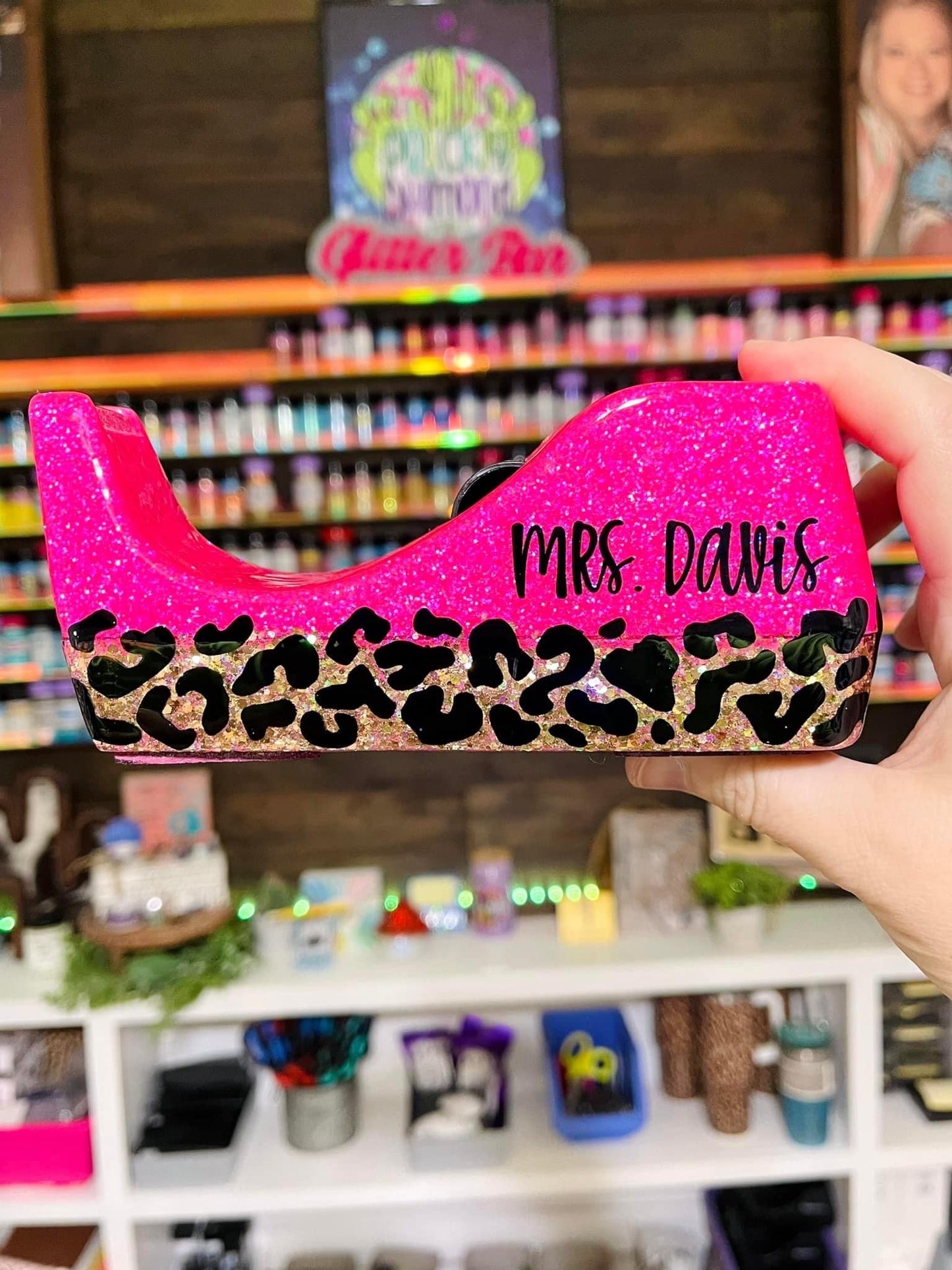 1/2 Leopard Glitter Tape Dispenser