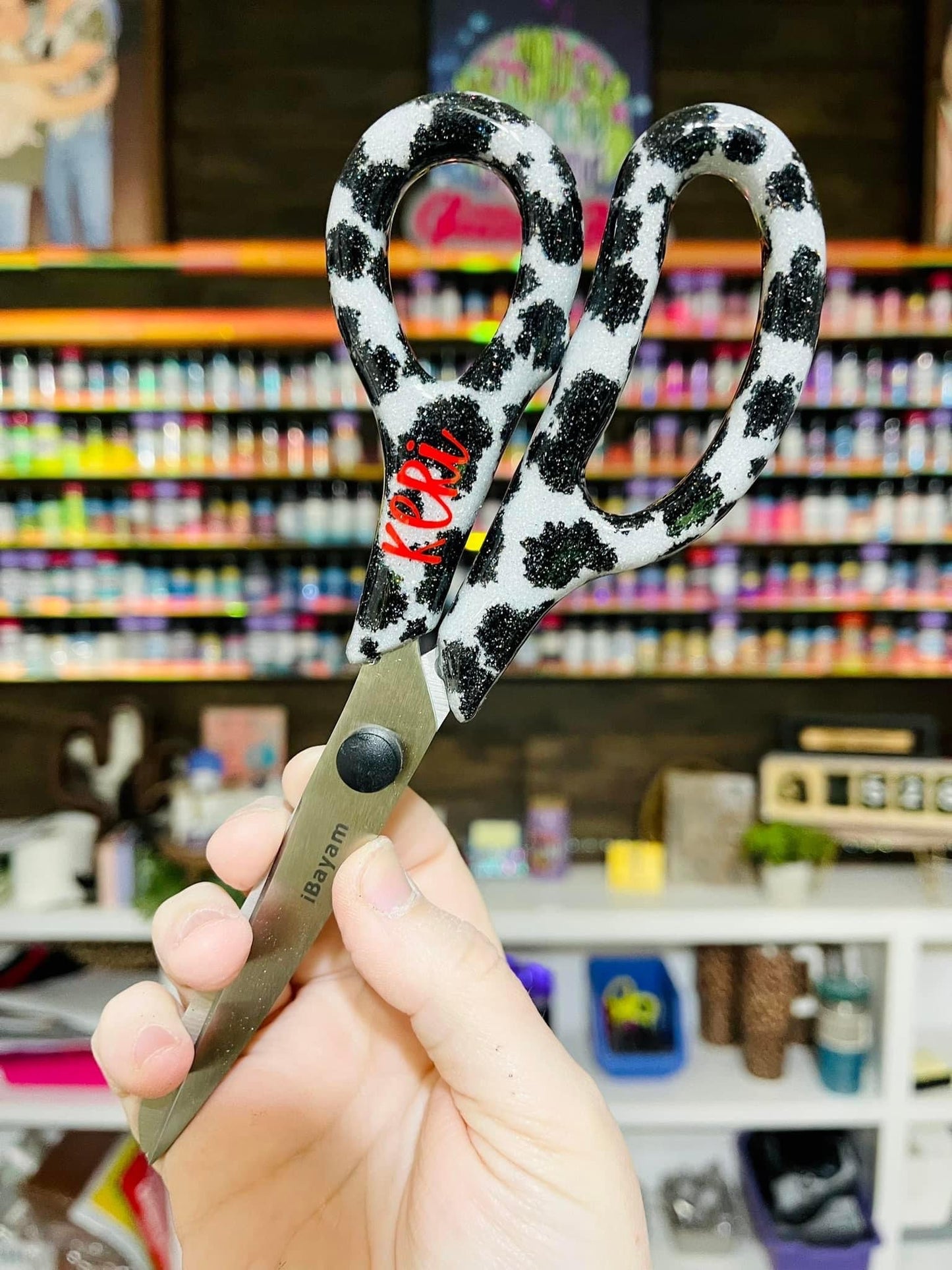 Full Cow Print Glitter Scissors