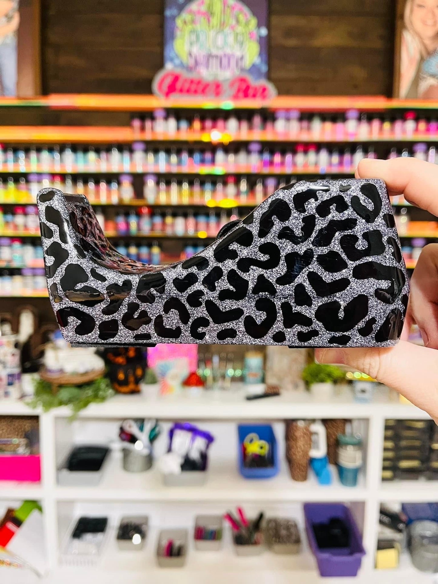 Full Leopard Glitter Tape Dispenser