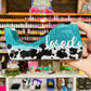 1/2 Cow Print Glitter Tape Dispenser