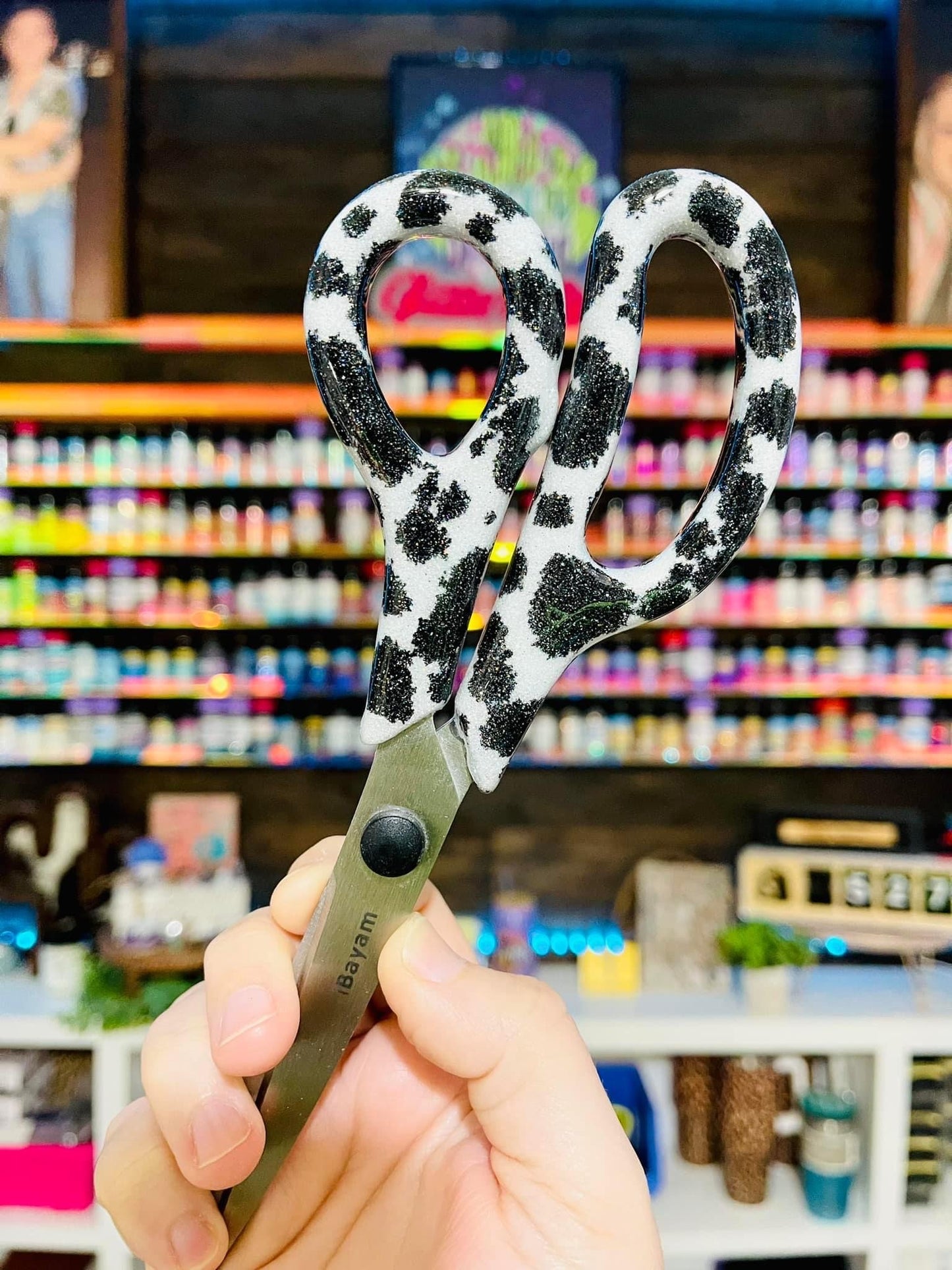 Full Cow Print Glitter Scissors