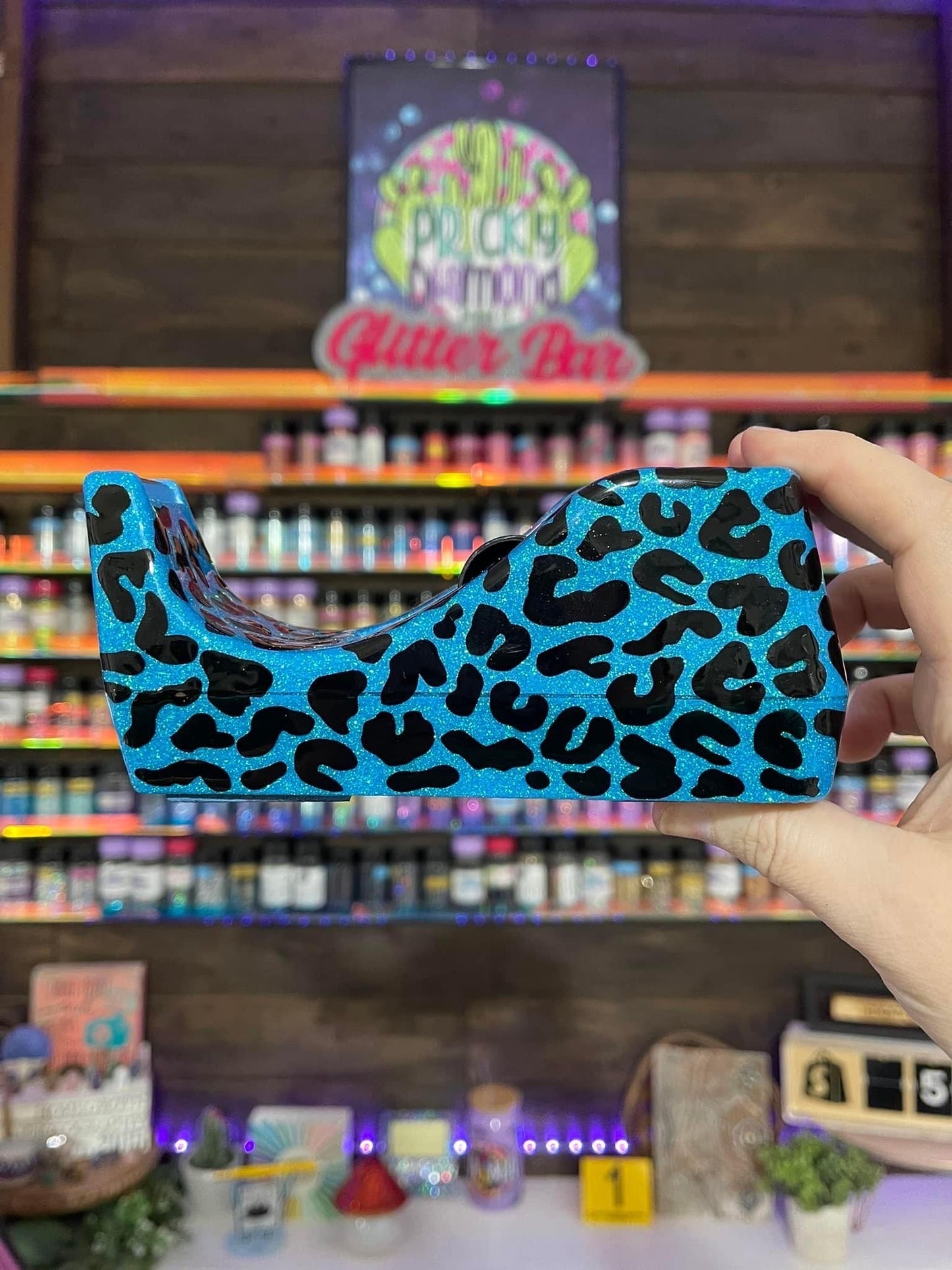 Full Leopard Glitter Tape Dispenser