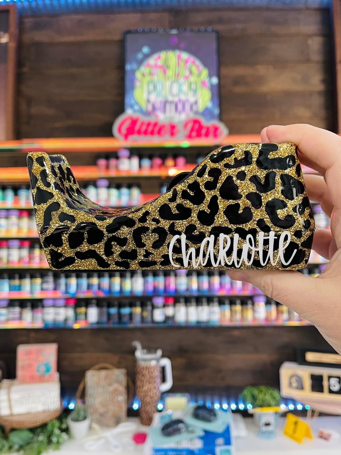 Full Leopard Glitter Tape Dispenser