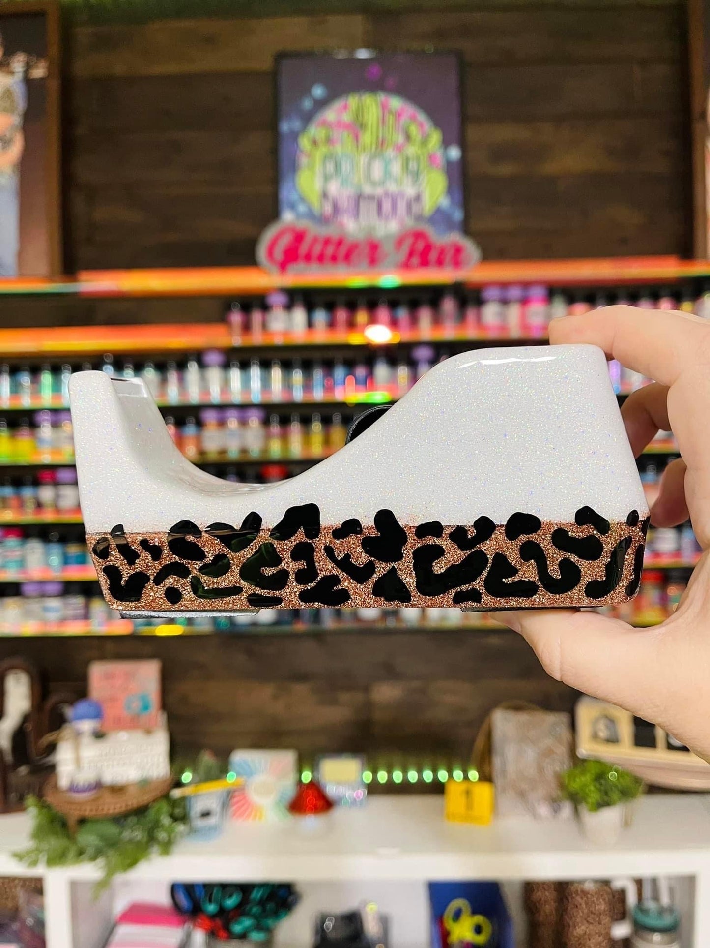 1/2 Leopard Glitter Tape Dispenser