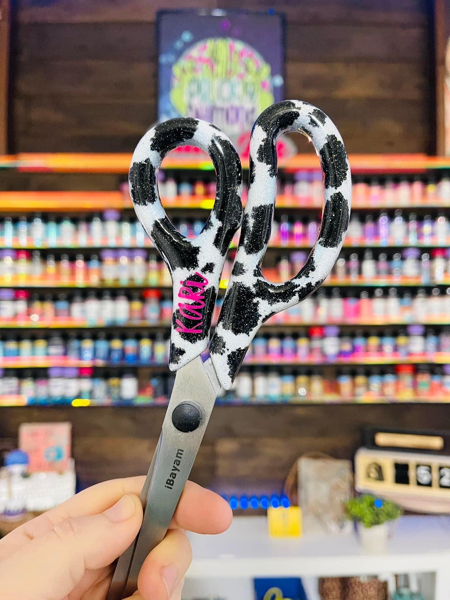 Full Cow Print Glitter Scissors