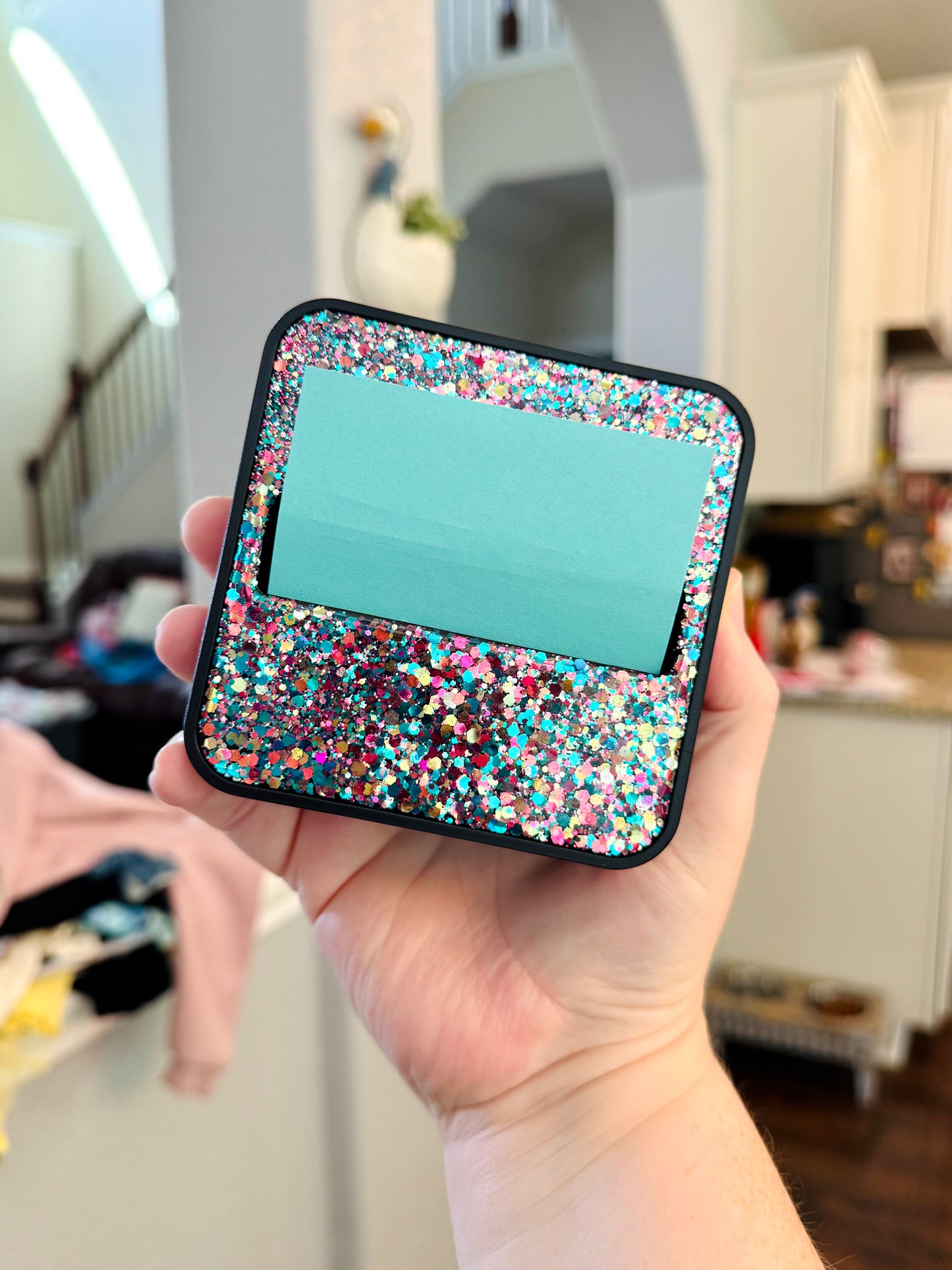 Custom Glitter Post It Note Dispenser