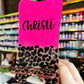 Custom 1/2 Leopard Glitter Phone Stand