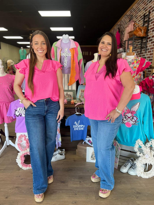 hot pink blouse