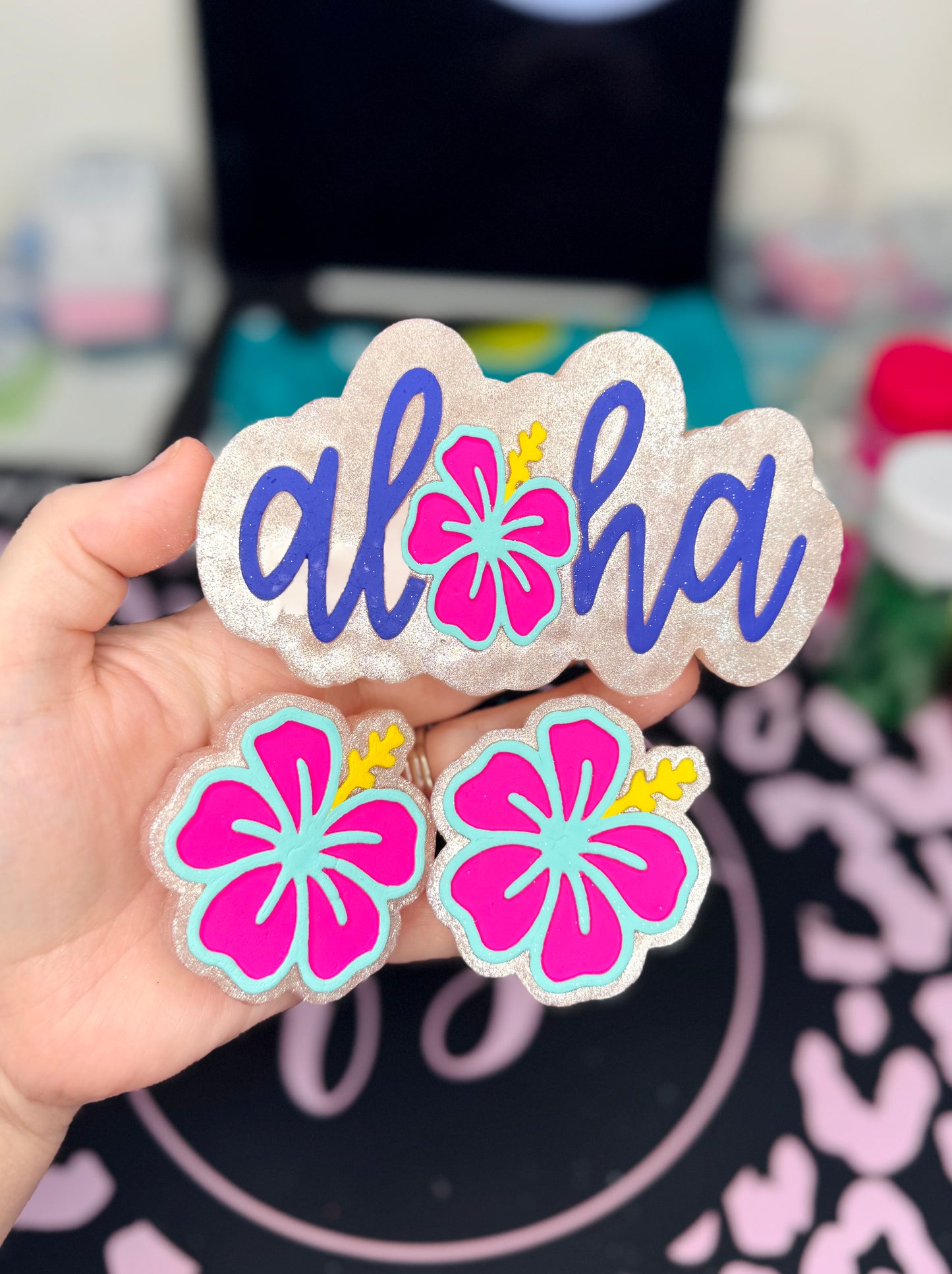 ALOHA FRESHIE & VENT CLIP SET IN PINK COTTON