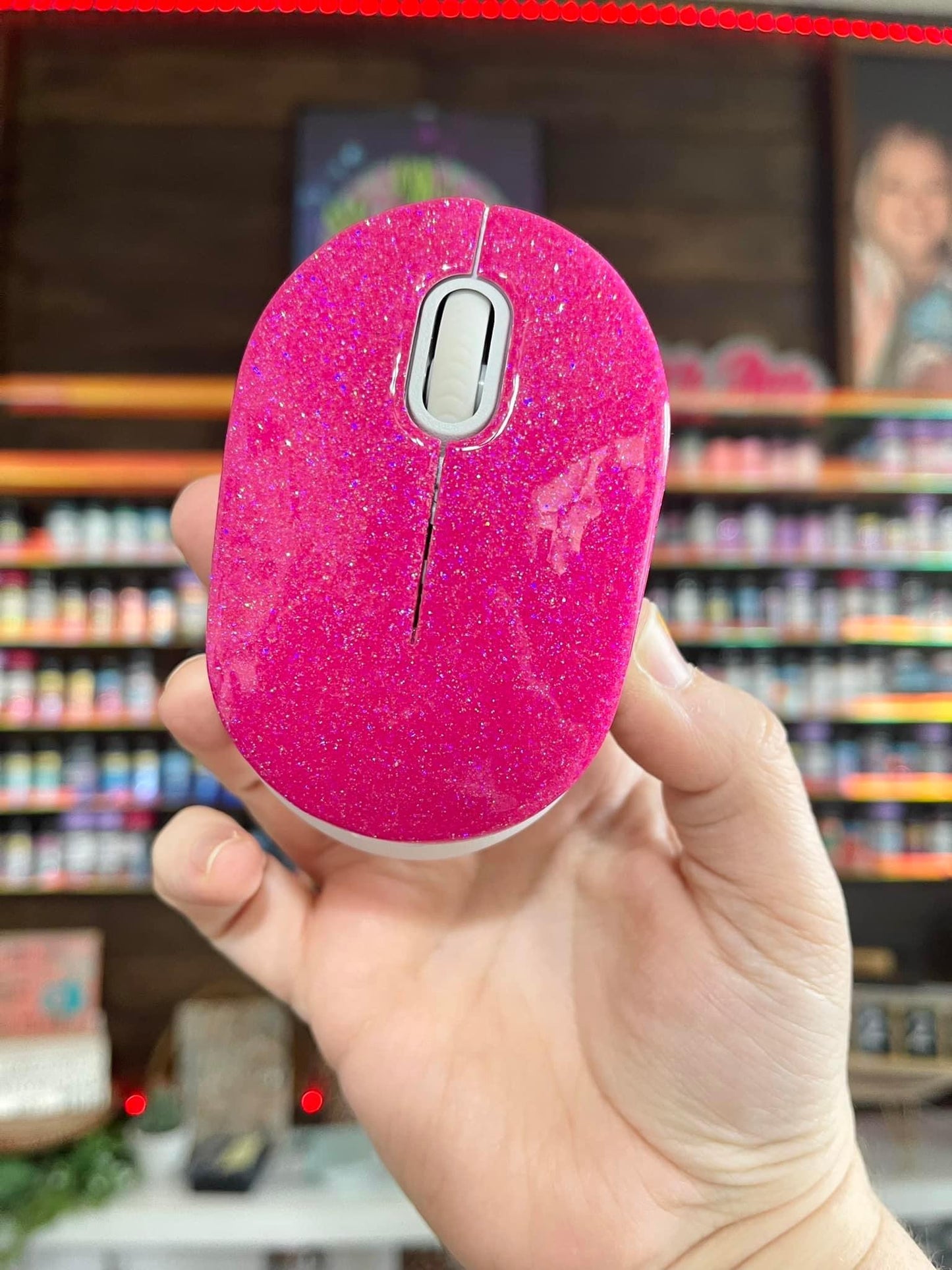 Single Color Glitter Wireless Computer Mouse