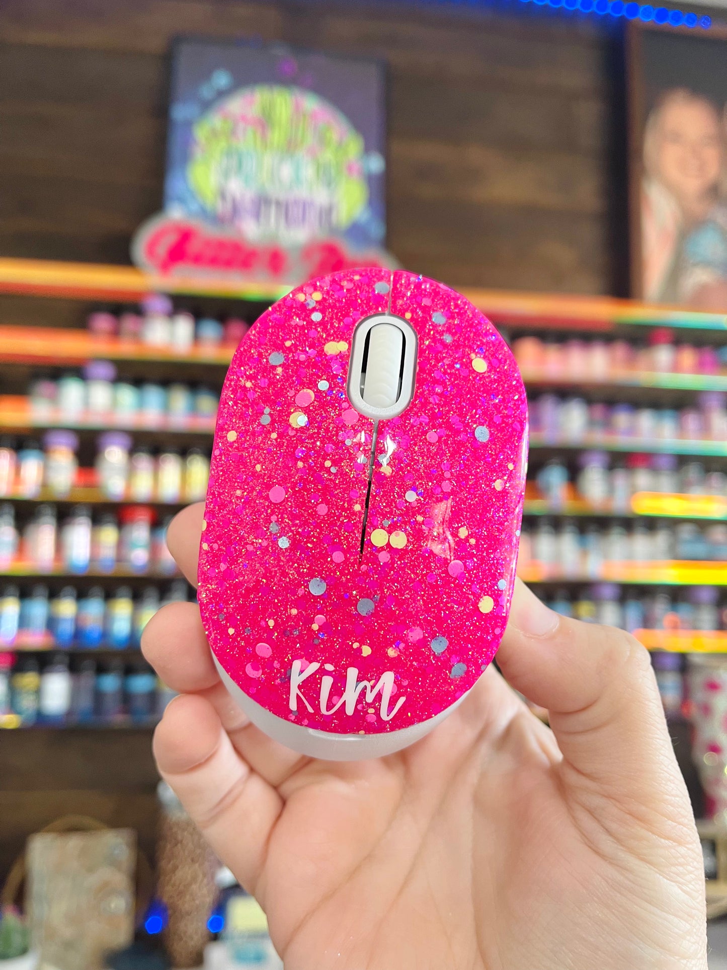 Single Color Glitter Wireless Computer Mouse