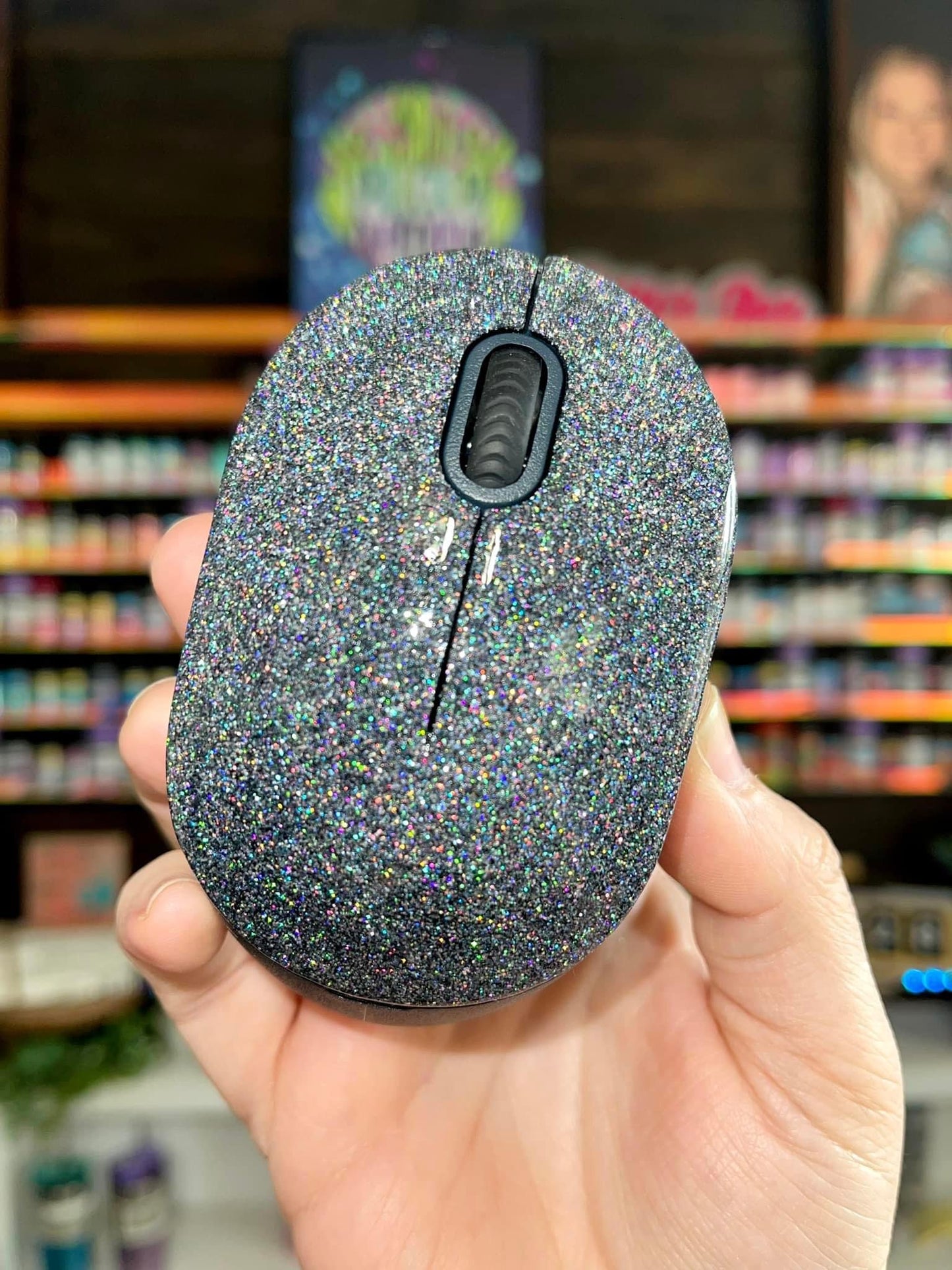 Single Color Glitter Wireless Computer Mouse