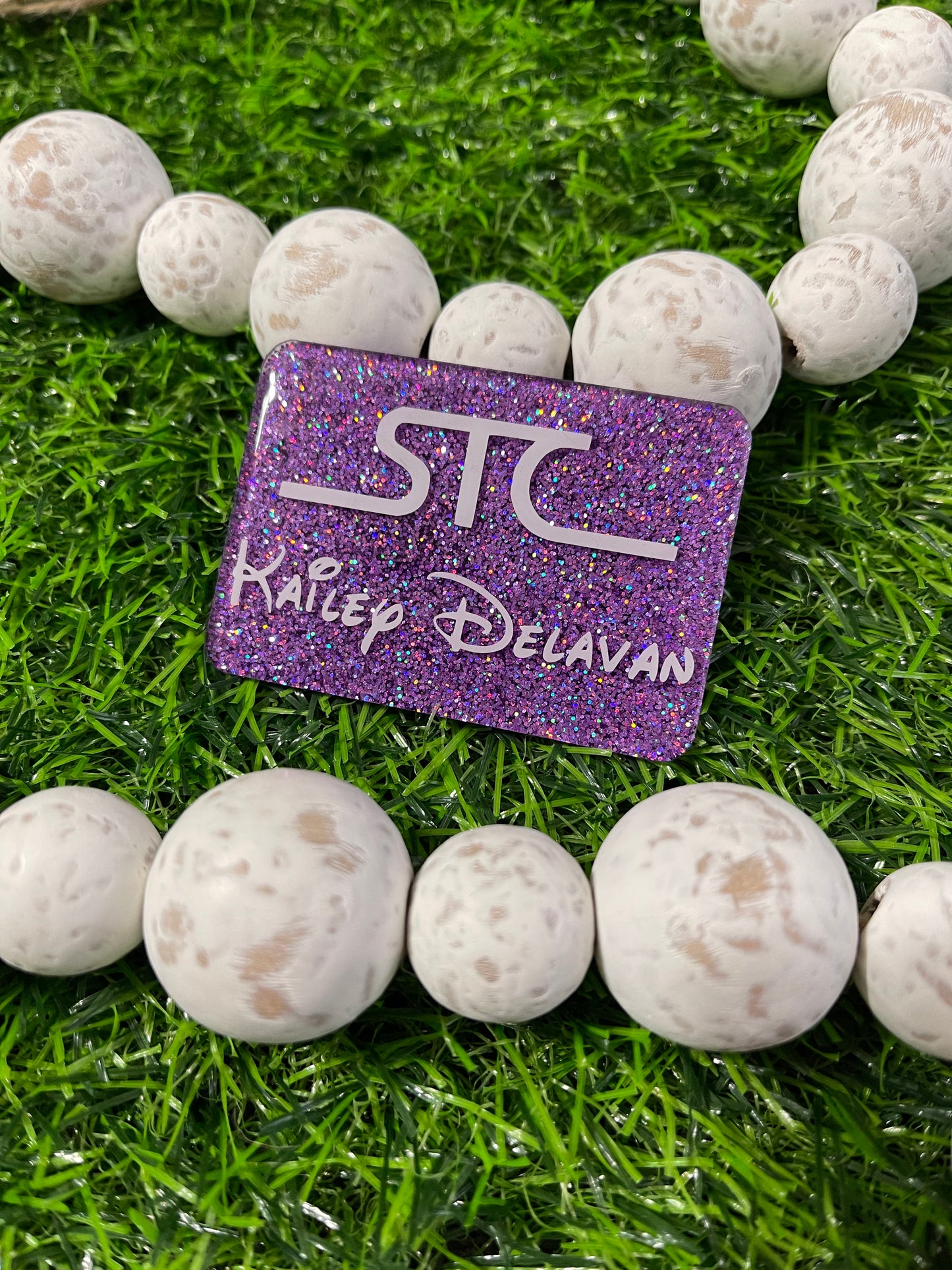 Custom Glitter Name Tag