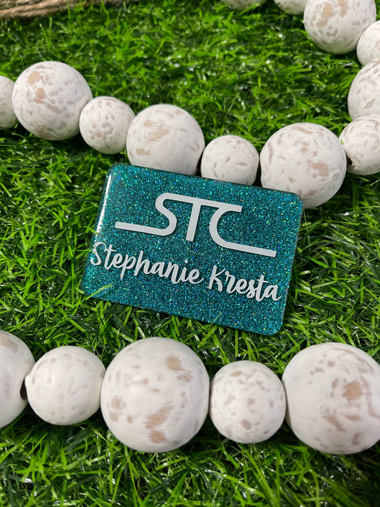 Custom Glitter Name Tag